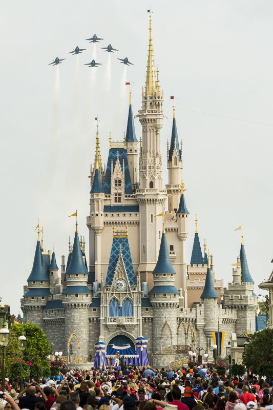 U.S. Navy Blue Angels Soar Above Cinderella Castle at Walt Disney WorldÊResort
