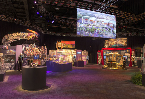 Disney Parks at D23 EXPO 2015 -- The Walt Disney Parks and Resorts show floor pavilion gives D23 EXPO 2015 guests a look into the much-anticipated Shanghai Disney Resort. In a celebratory exhibit, maquettes, artist illustrations, and media clips capture the designers’ journey as the resort comes to life. Guests can learn about the show design process and discover the tradition and innovation infused into the resort. (Paul Hiffmeyer/Disney Parks)