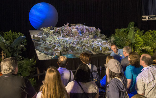 Disney Parks at D23 EXPO 2015 -- The Walt Disney Parks and Resorts show floor pavilion gives D23 EXPO 2015 guests an in-depth look at Pandora when they explore what’s to come for the AVATAR project at Disney’s Animal Kingdom at Walt Disney World Resort in Florida, with models, images, and exhibits on display. (Paul Hiffmeyer/Disney Parks)
