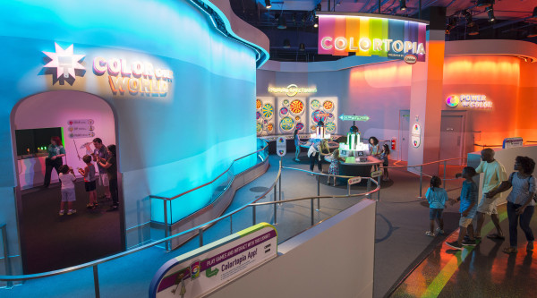 Lake Buena Vista, Fla. - COLORTOPIA presented by Glidden is a new experience in Innoventions East at Epcot where guests can experience color in a fun and interactive environment. It comprises three zones, connected to a website and mobile app that enables Guests to play with color before, during and after the experience. Epcot is one of four theme parks at Walt Disney World Resort located in Lake Buena Vista, Fla. (David Roark, photographer)